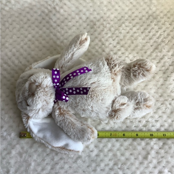 PURDYS Chocolatier Soft Plush Bunny Rabbit Stuffed Animal w Purple Polka Dot Bow - Picture 10 of 10